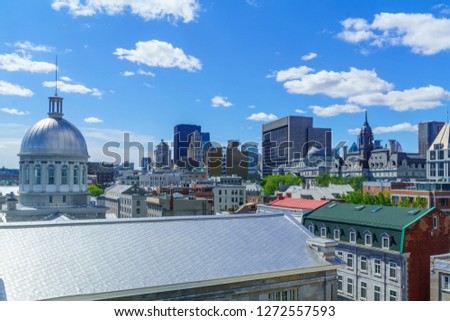View of the old town and downtown, in Montreal, Quebec, Canada