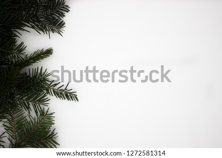 New year decorations on white background. Christmas frames with a place for your text. Copy space area.