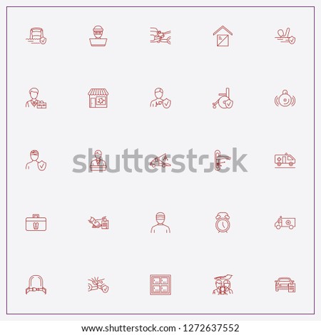 icon set about insurance with keywords dentist box, car accident insurance and wrecker