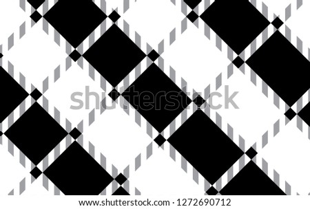 Black and white tartan plaid pattern.Vector illustration.EPS-10. - Vector