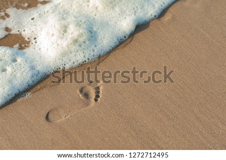 Footprint in sand Royalty-Free Stock Photo #1272712495