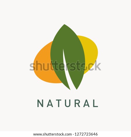 Modern nature logo template. Simple leaf green icon. 