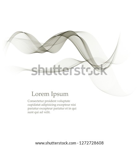Abstract vector background, transparent waved lines for brochure, website, flyer design. Gray smoke wave.