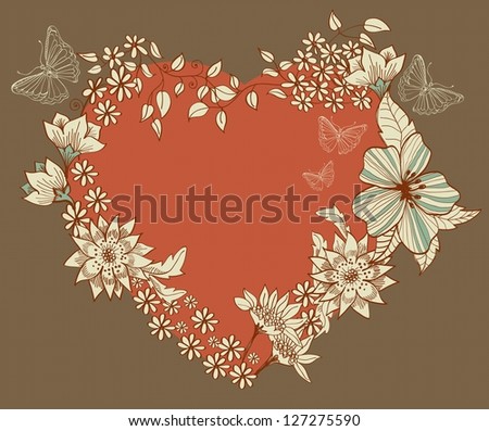 Floral Heart, Valentine background