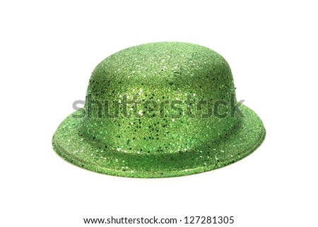 green party hat on white background (cut out)