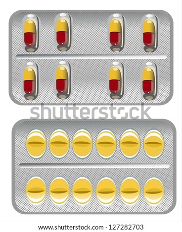 Pill blister package close up