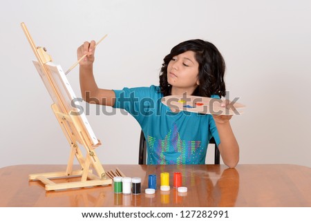 Young child painting