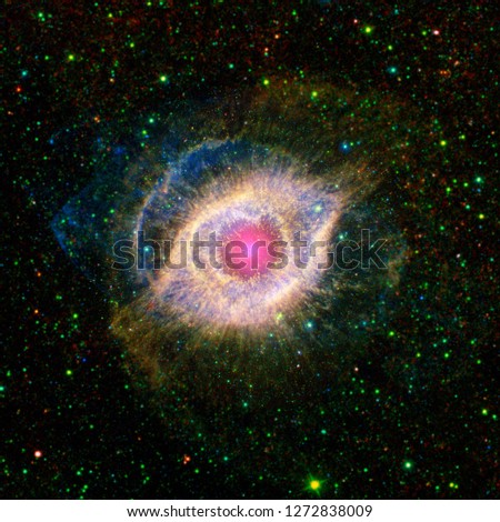 Helix Nebula Re-colored Galaxy Universe Background Wallpaper Original Image credit NASA, ESA