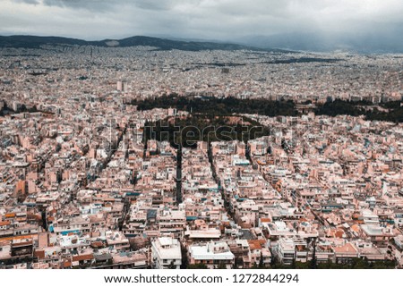 Cityscape Detail of Houses and Buildings in Athens City