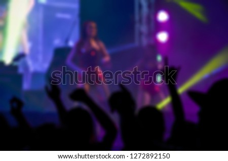 Blurred images, a group of young people enjoy the party one night