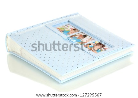 Baby photo album isolated on white