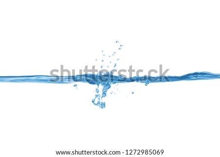 Water with splash and bubbles