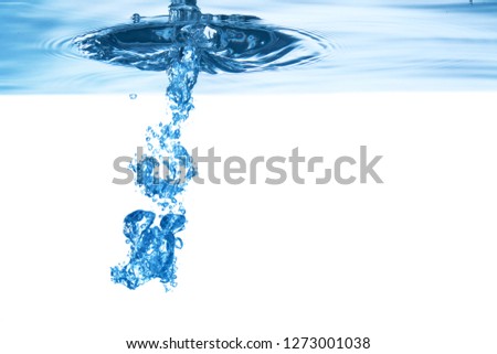 Water with splash and bubbles