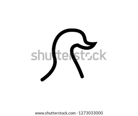 Duck head line vector illustration