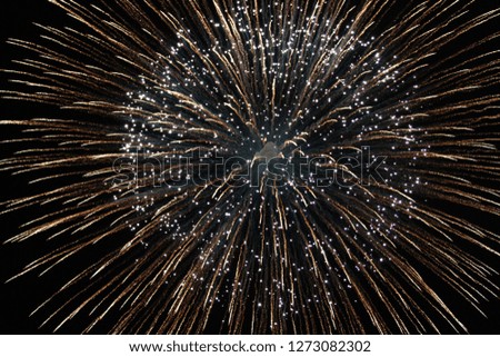 Abstract and unique view of beautiful view of blowing fireworks.