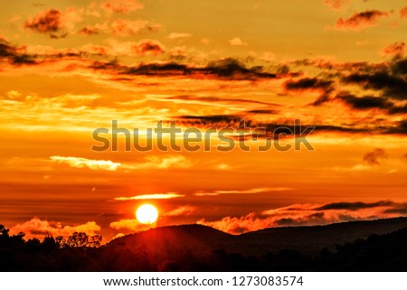 Sunrise over the mountain, Webster County, West Virginia, USA