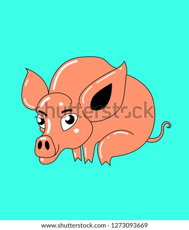 Pig 2019 year - vector illistration
