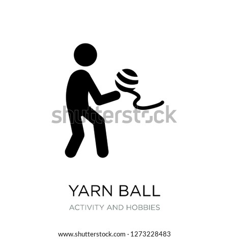 yarn ball icon vector on white background, yarn ball trendy filled icons from Activity and hobbies collection, yarn ball simple element illustration