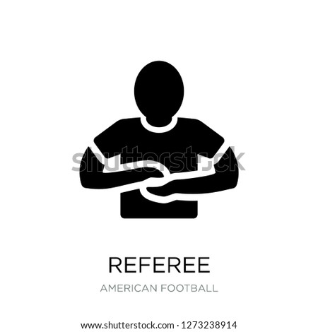 referee icon vector on white background, referee trendy filled icons from American football collection, referee simple element illustration