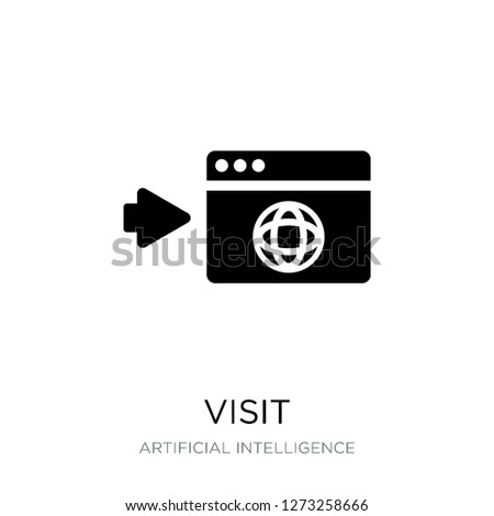 visit icon vector on white background, visit trendy filled icons from Artificial intelligence collection, visit simple element illustration