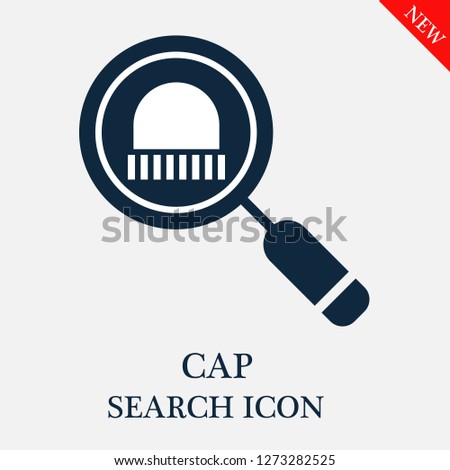 Cap search icon. Editable Cap search icon for web or mobile.