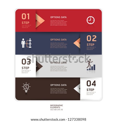Modern arrow origami style step up options banner. Vector illustration. can be used for workflow layout, diagram, number options, web design, infographics.