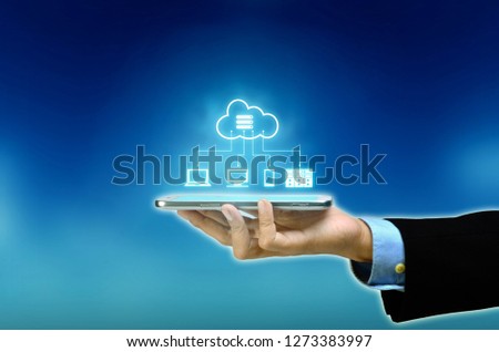 internet cloud server application and hosting on virtual network conceptual image