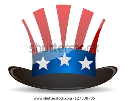 US Top Hat Ã?Â?Ã?Â¢Ã?Â¢?Ã?Â¬Ã?Â¢?? Uncle Sam - illustration design over a white background