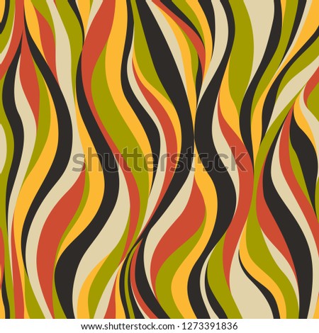 seamless positive vector of wavy lines, colorful print for girls and boys, abstract liquid pattern, bright background of curves