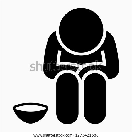 Outline poverty pixel perfect vector icon Royalty-Free Stock Photo #1273421686