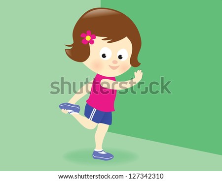 Girl stretching leg - Jpeg