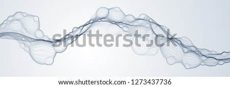 Abstract vector flowing wide wallpaper background. Biological mutation, microscopic virus, dotted particles shape, nano technology. Abstract flowing wide wallpaper background. Royalty-Free Stock Photo #1273437736