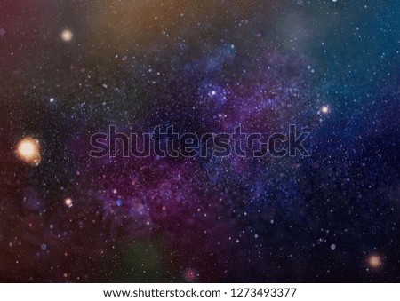 The center of milky way galaxy and space dust in the universe, Night starry sky with stars