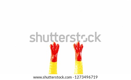 Shrilling Chicken squeaky toy . toy rubber shriek yellow chicken isolated on white background
