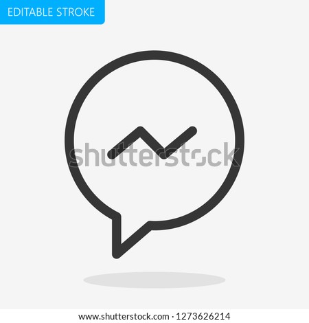 Bubble Message Editable Stroke.  Pixel Perfect. - Vector Royalty-Free Stock Photo #1273626214