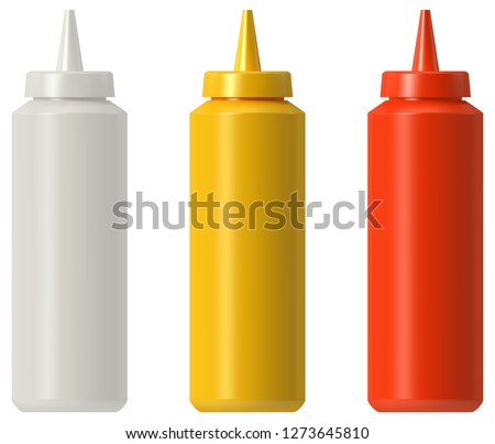 Ketchup mustard mayo squeeze bottle Royalty-Free Stock Photo #1273645810