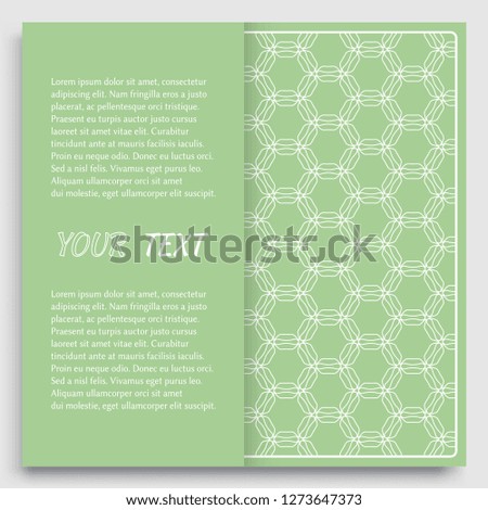 Card, Invitation, cover template design, line art background. Abstract geometric pattern with place for the text. Tribal ethnic ornament in arabic style. Christmas, New Year card decoration