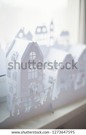 paper houses with lights