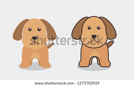 Cute dog vector illustration with flat design on isolated background 