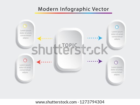 Business concept with 4 options, parts, steps or processes. Abstract background.Vector elements for infographic. Template for presentation chart,diagram, graph in white and gray background.