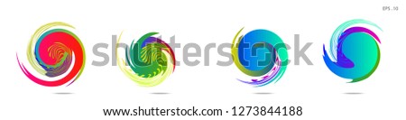 Collection of modern abstract graphic elements. Vortex vector background. Templates for logo design, leaflets or presentations. Vector illustration