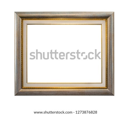Golden and gray vintage frame isolated on white background 