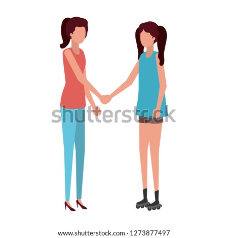 young women standing avatar character