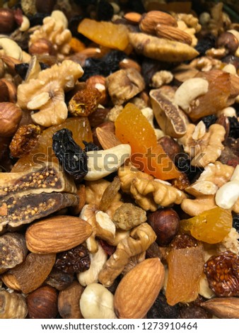 Nuts and dried fruits mix.