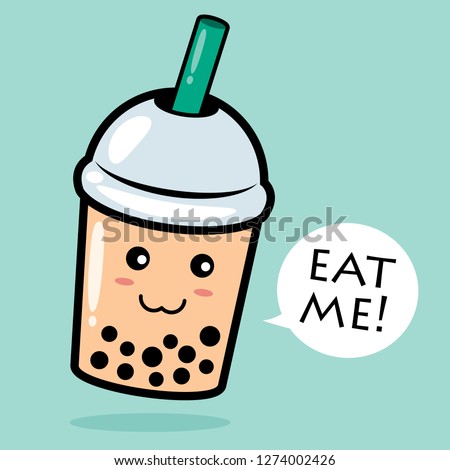 bubble milk tea vector illustration