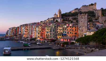 Image of view of portovenere city La Spezia  at summer day, Italy
