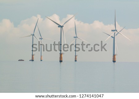 Wind turbines triton knoll skegness Royalty-Free Stock Photo #1274141047