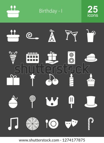 Birthday Glyph Icons
