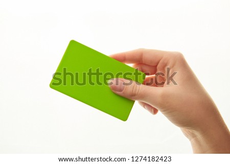 credit card chroma key in hand for the background
