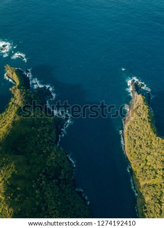 beautiful green coast of Maui, Hawaii with the pacific ocean in sight
